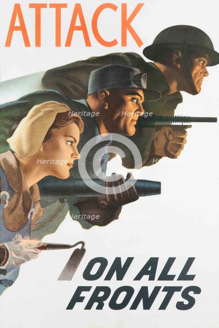 Attack On All Fronts, 1942. Creator: Robers; Hubert (active 1940s).