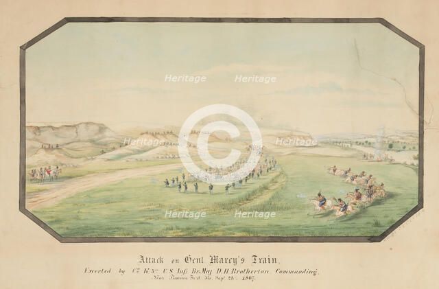 Attack on General Marcy's Train, 1867. Creator: Hermann Stieffel.