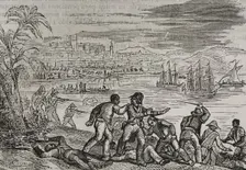 Attack on Puerto Rico, Anglo-Spanish War, 1797, (1851). Creator: Villegas