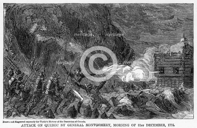 'Attack on Quebec by General Montgomery, Morning of 31st December, 1755', (1877). Artist: Unknown