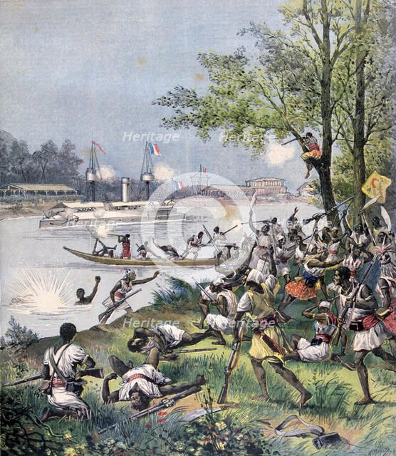 Attack on the Villagers of Dahomey by the French, 1892. Artist: Henri Meyer