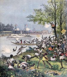 Attack on the Villagers of Dahomey by the French, 1892. Artist: Henri Meyer