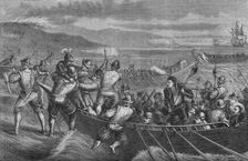 Attack on the Isle of Wight July 1545, (c1880)