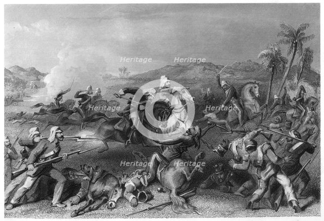 'Attack on the Sealkote mutineers by General Nicholson's Irregular cavalry', 1857, (c1860). Artist: Unknown