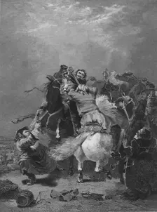Attack on the Smugglers, Guy Mannering c1837. Creator: Cosmo Armstrong