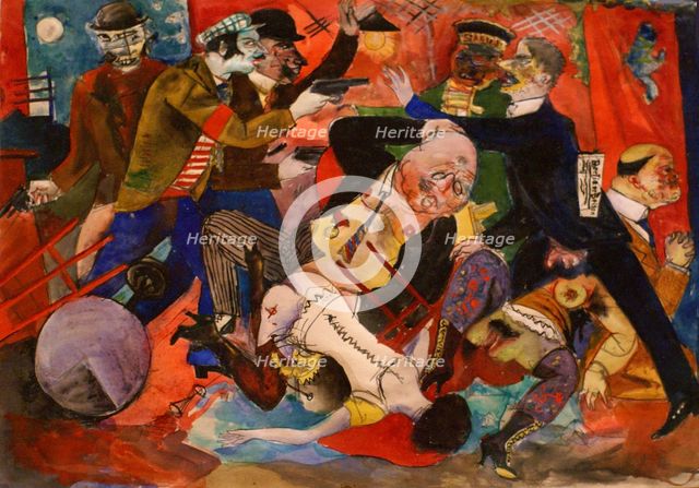 Attack at the brothel, 1919. Creator: Schlichter, Rudolf (1890-1955).