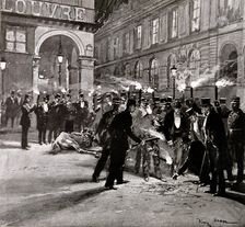 Attack against King Alfonso XIII of Spain. (1886-1941), on 31th May of 1905, during his visit …