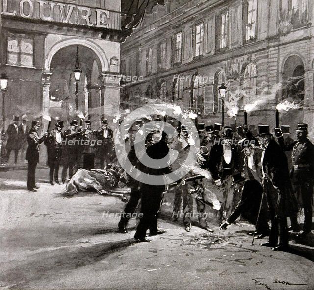 Attack against King Alfonso XIII of Spain. (1886-1941),  on 31th  May of  1905, during his visit …