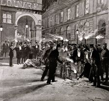 Attack against King Alfonso XIII of Spain. (1886-1941), on 31th May of 1905, during his visit …