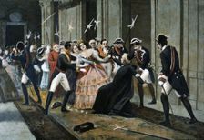 Attack against Queen Isabella II by the priest Merino on February 2, 1852. Creator: Bejar Novella, Pablo (1869-1920)