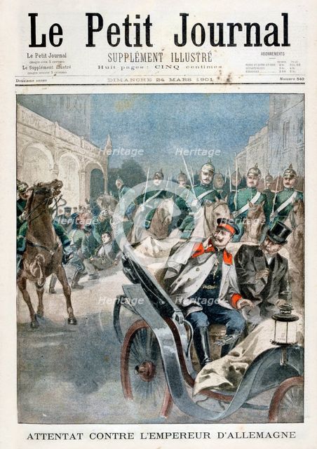 Attack against the Emperor of Germany, 1901. Artist: Unknown