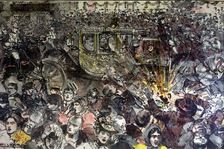 Attack against the Kings of Spain, Alphonse XIII and Victoria Eugenia at the exit of their weddin…