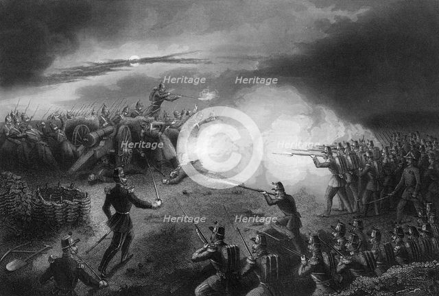 Attack and repulse of the Russians, before Sebastopol, Crimean War, (1857). Artist: DJ Pound