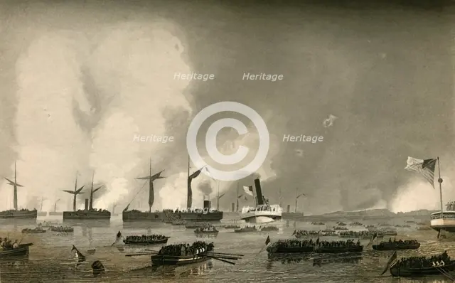 'Attack Upon Roanoke Island - Landing of the Troops', (1878). Creator: Unknown.