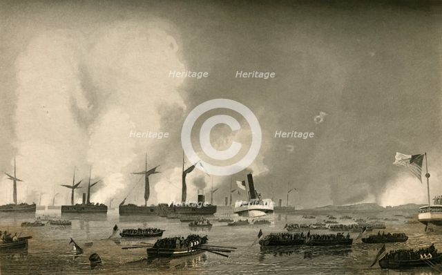 'Attack Upon Roanoke Island - Landing of the Troops', (1878). Creator: Unknown.