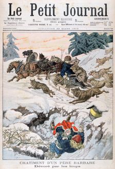 Attacked by wolves, Russia, 1903