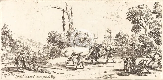 Attacking Travelers on the Highway, c. 1633. Creator: Jacques Callot.