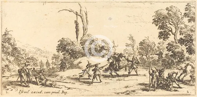 Attacking Travelers on the Highway, c. 1633. Creator: Jacques Callot.