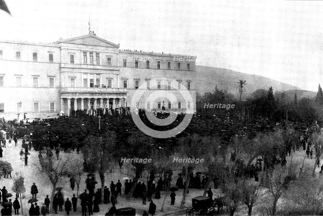 Attempt on the Life of the King of Greece:...demonstration to celebrate His Majesty's escape, 1898. Creator: Unknown.