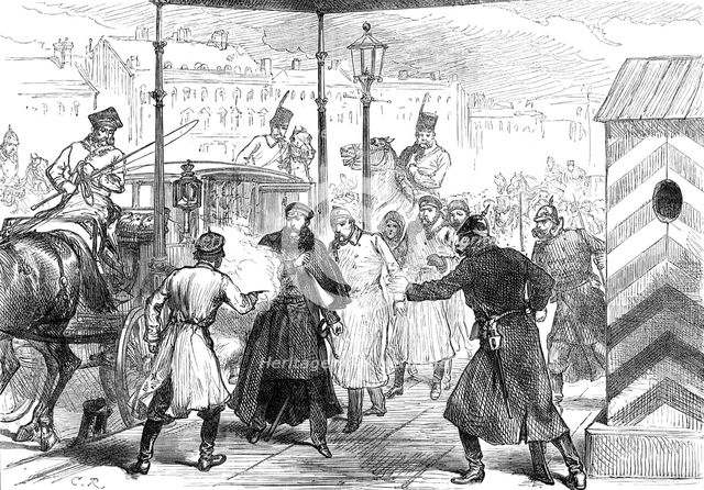 Attempt on the life of Count Loris Melikoff, 1880. Creator: C. R..