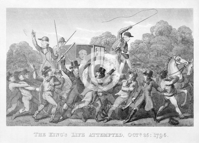 Attempt on King George III's life, 25 October 1795. Creator: Anon.