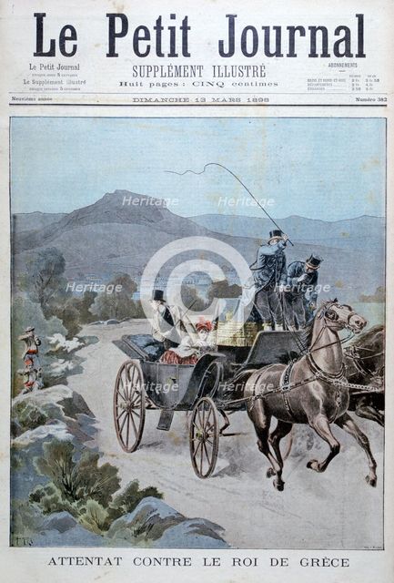 Attempted attack on the King of Greece, 1898. Artist: Henri Meyer