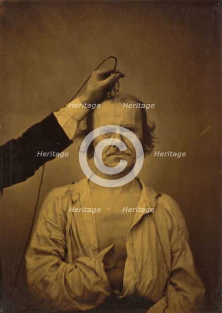 Attention (left); Severity, aggression (right), 1854-1856, printed 1862. Creator: Duchenne de Boulogne.
