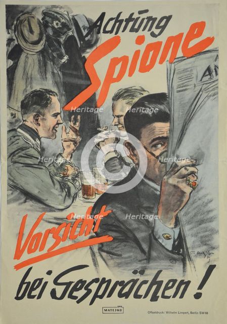 Attention: Spies, 1939. Creator: Matejko, Theo (1893-1946).