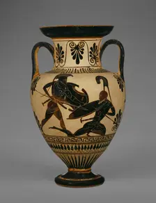 Attic Black-Figure Neck Amphora, about 500-480 BC. Creator: Unknown