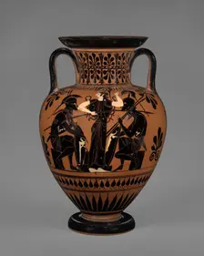 Attic Black-Figure Neck Amphora, about 510 BC. Creator: Leagros Group