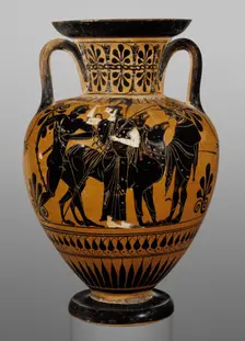 Attic Black-Figure Neck Amphora, about 510 BC. Creator: Leagros Group