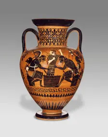 Attic Black-Figure Neck Amphora, about 510 BC. Creator: Medea Group