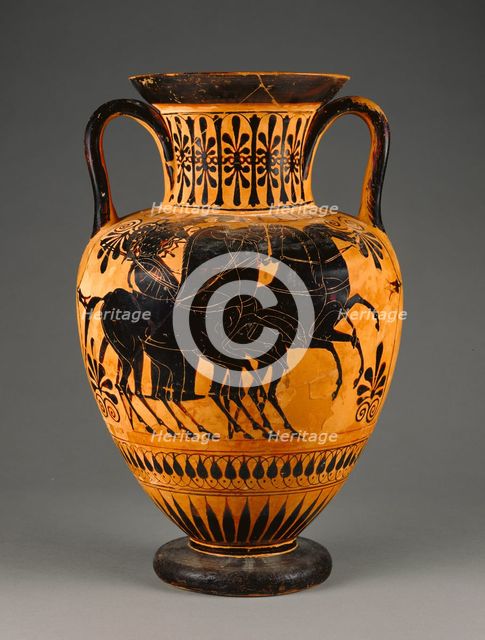 Attic Black-Figure Neck-Amphora, about 520 BC. Creator: Unknown.