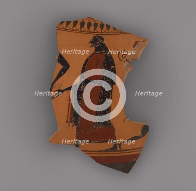 Attic Black-Figure Neck Amphora Fragment, about 530 BC. Creator: The Affecter.