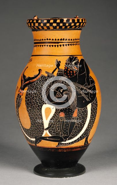 Attic Black-Figure Olpe, about 510 BC. Creator: Chiusi Painter.