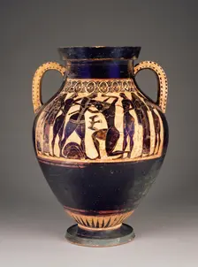 Attic Black-Figure Amphora, 550-540 BC. Creator: Lydos