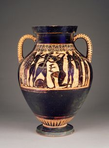 Attic Black-Figure Amphora, 550-540 BC. Creator: Lydos