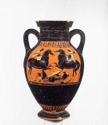 Attic Black-Figure Amphora Type B, about 530-520 BC. Creator: Swing Painter