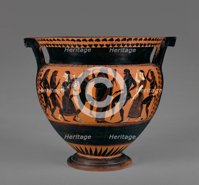 Attic Black-Figure Column Krater, about 520 BC. Creator: Painter of Munich 1736.
