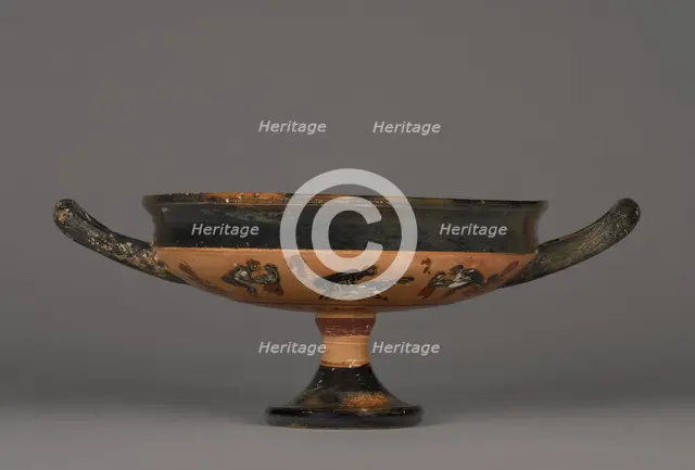Attic Black-Figure Droop Cup, 520 BC. Creator: Wraith Painter.