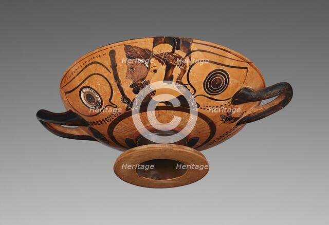 Attic Black-Figure Eye Cup, about 530 BC. Creators: Villa Giulia Painter, Nikosthenes.