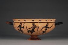 Attic Black-Figure Komast Cup, 580-560 BC. Creator: Painter of Copenhagen 103
