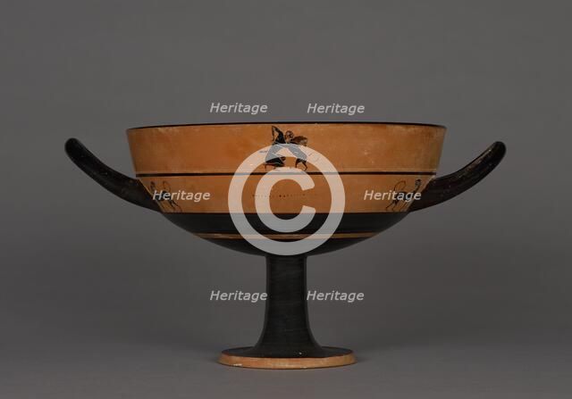 Attic Black-Figure Lip Cup, about 550 BC. Creator: Phrynos Painter.