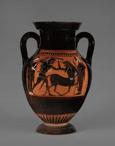 Attic Black-Figure Panel-Amphora Type B, 530-520 BC. Creator: Medea Group