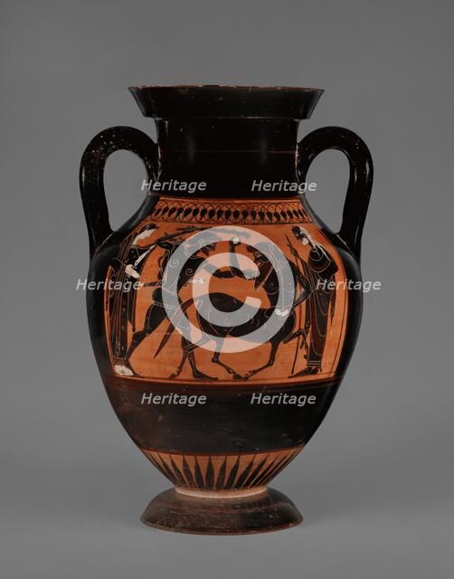 Attic Black-Figure Panel-Amphora Type B, 530-520 BC. Creator: Medea Group.