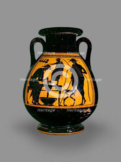 Attic black-figure pelike, 6th century BC-5th century BC. Artist: Eucharides Painter.
