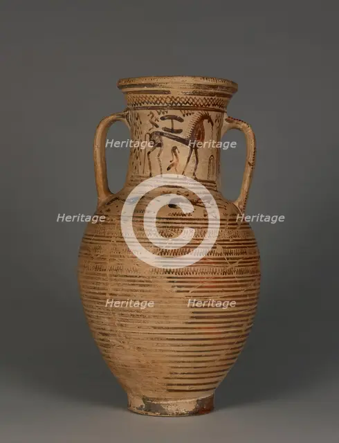Attic Geometric Amphora, about 720 BC. Creator: Workshop of Painter of Athens 897.