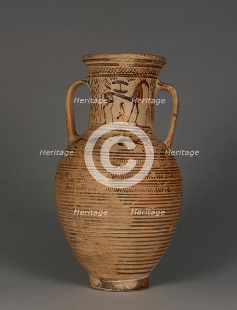 Attic Geometric Amphora, about 720 BC. Creator: Workshop of Painter of Athens 897.