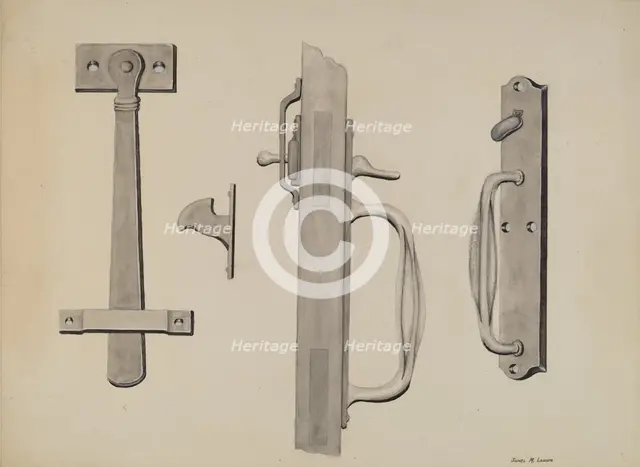 Attic Door Latch, c. 1936. Creator: James M. Lawson.