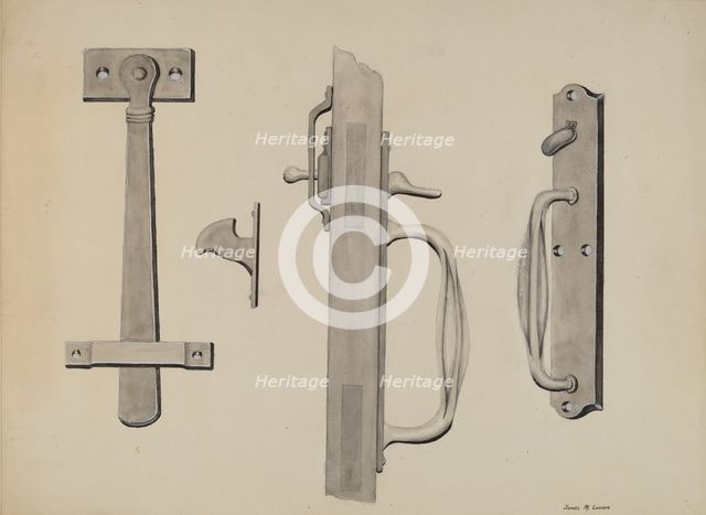 Attic Door Latch, c. 1936. Creator: James M. Lawson.